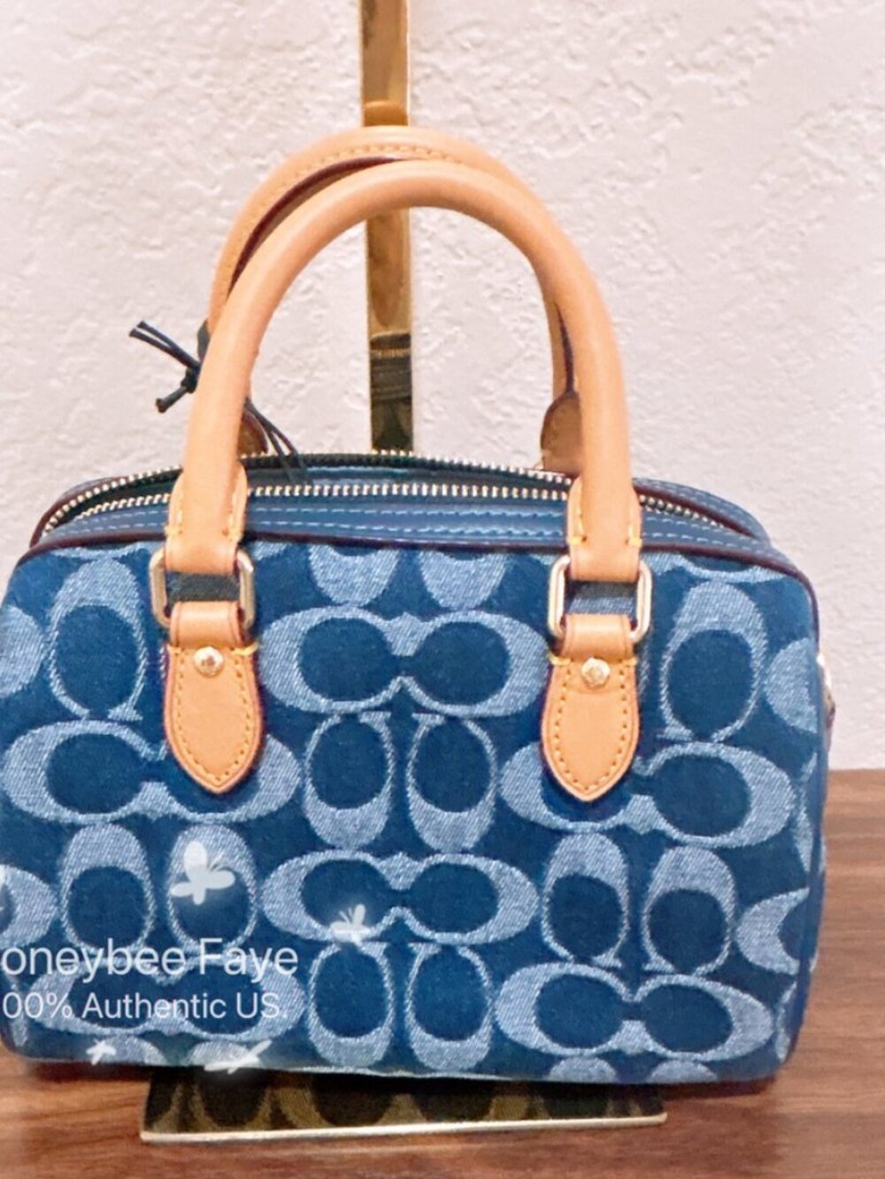 Mini Rowan Crossbody Bag In Signature Denim CY742 - Picture 3 of 14